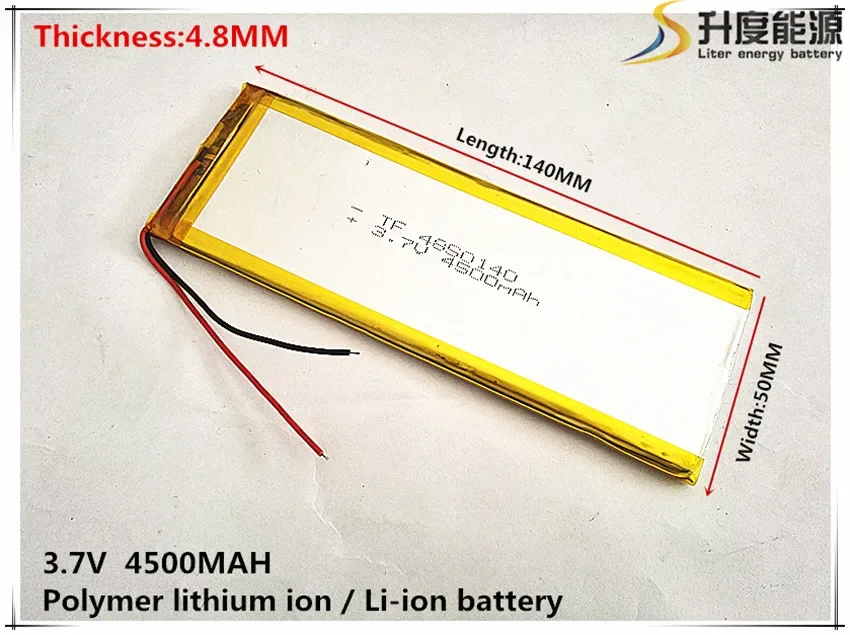 3.7V 4500mAh 4850140 Lithium Polymer Li-Po li ion Rechargeable Battery cells For Mp3 MP4 MP5 GPS  mobile bluetooth