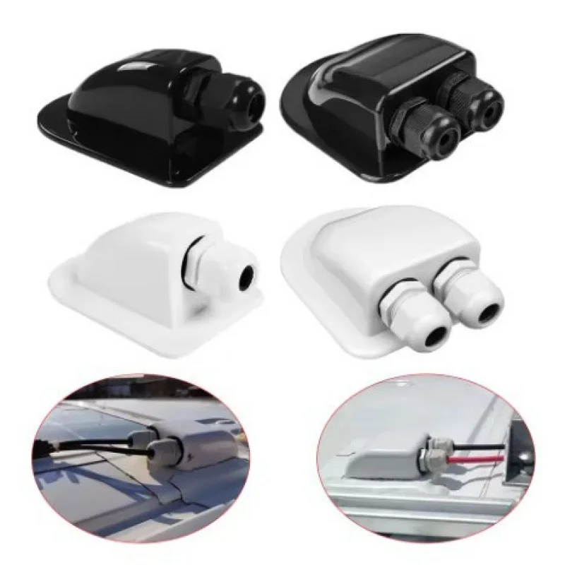 Waterproof ABS Junction Box Solar Panel Roof Sealing Pipe Split Type Double Cable Entry Gland For RV Motorhomes Camper Boats