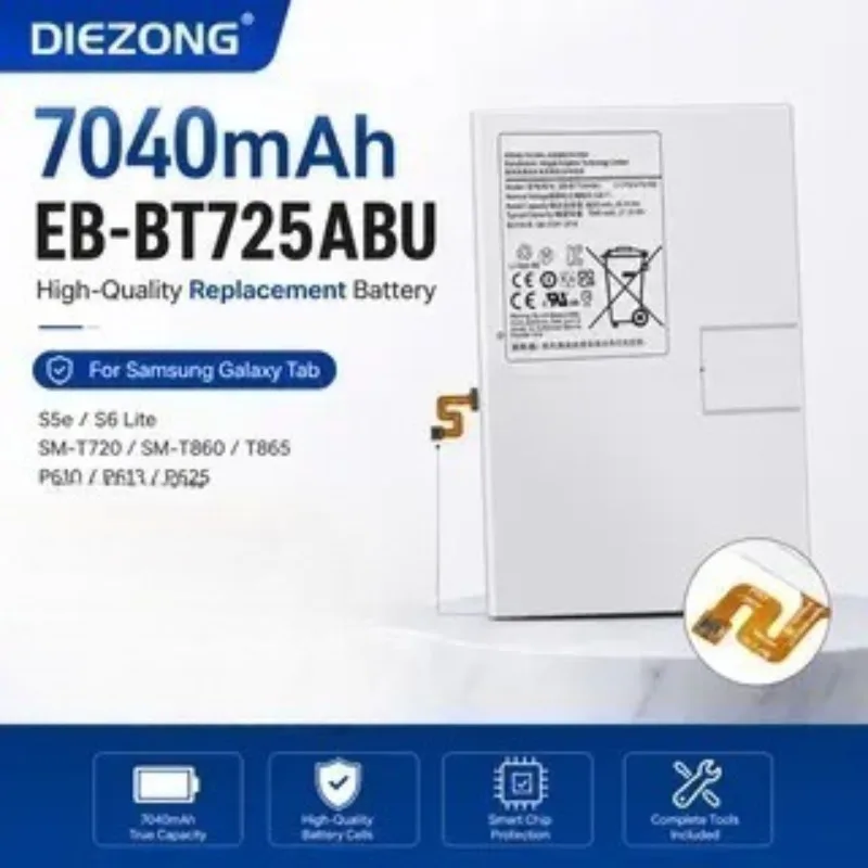 In Stock 7040mAh EB-BT725ABU 3.85V Tablet Battery For Samsung Galaxy Tab S5e S6 Lite SM-T720 SM-T860 T865 P610 P613 P625