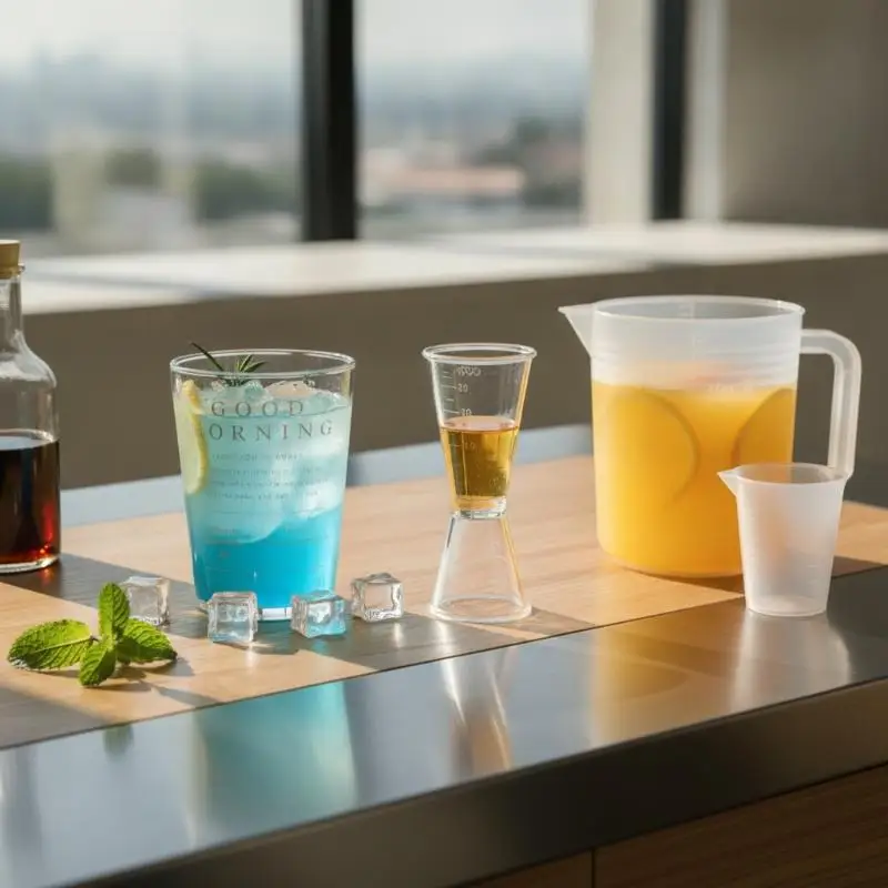 New PC Measure Cup 20/40cc Transparent Cocktail Shaker Kitchen Supplies 20/40cc Double-headed