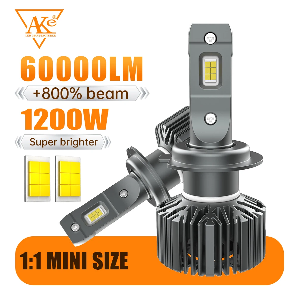 

AKE 1200W H1 LED Headlight 60000LM Led Canbus Car Lamps H4 H7 H11 9005 9006 HB3 HB4 9012 HIR2 Fog Lamps Car Light 6000K 3570 CSP