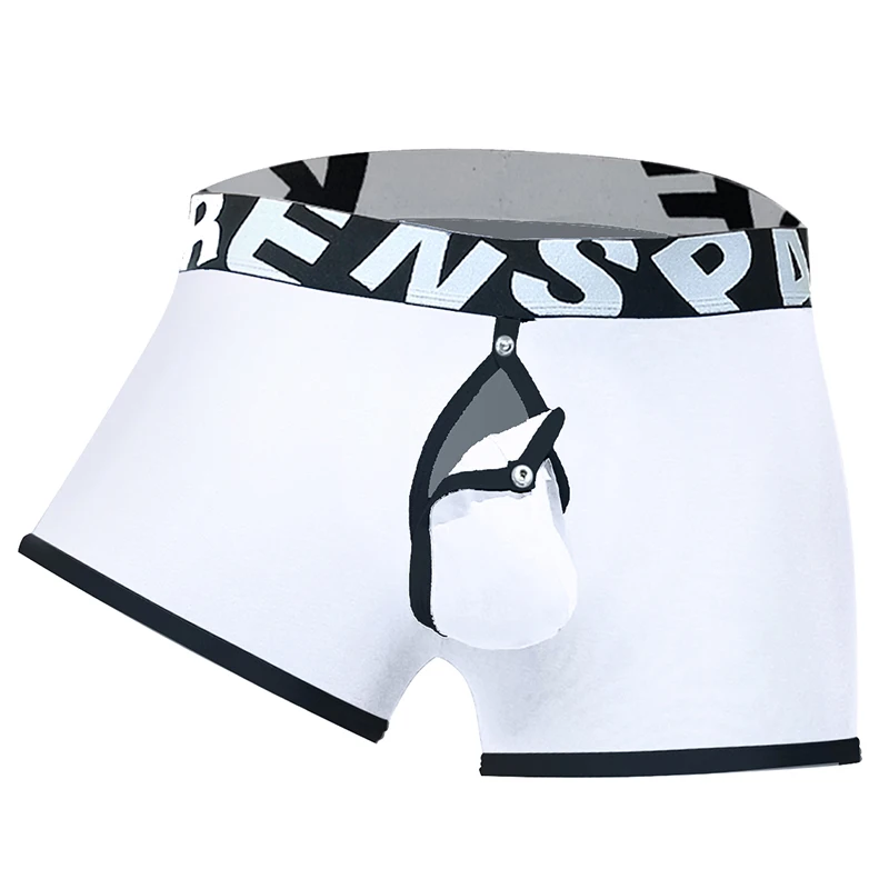1pc Sexy Men's Low Waist Underwear Boxer Shorts Open Back Underpants Male Removable Bulge Pouch Panties