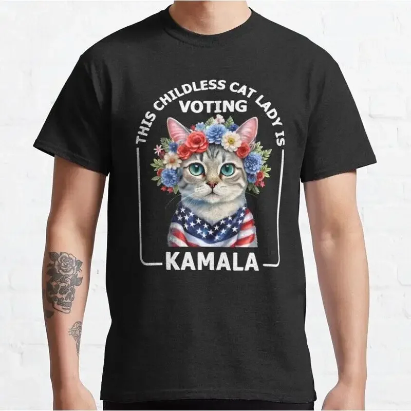 Best To Buy Dark This Childless Cat Lady For Kamala Funny Art T Shirt S 5Xl