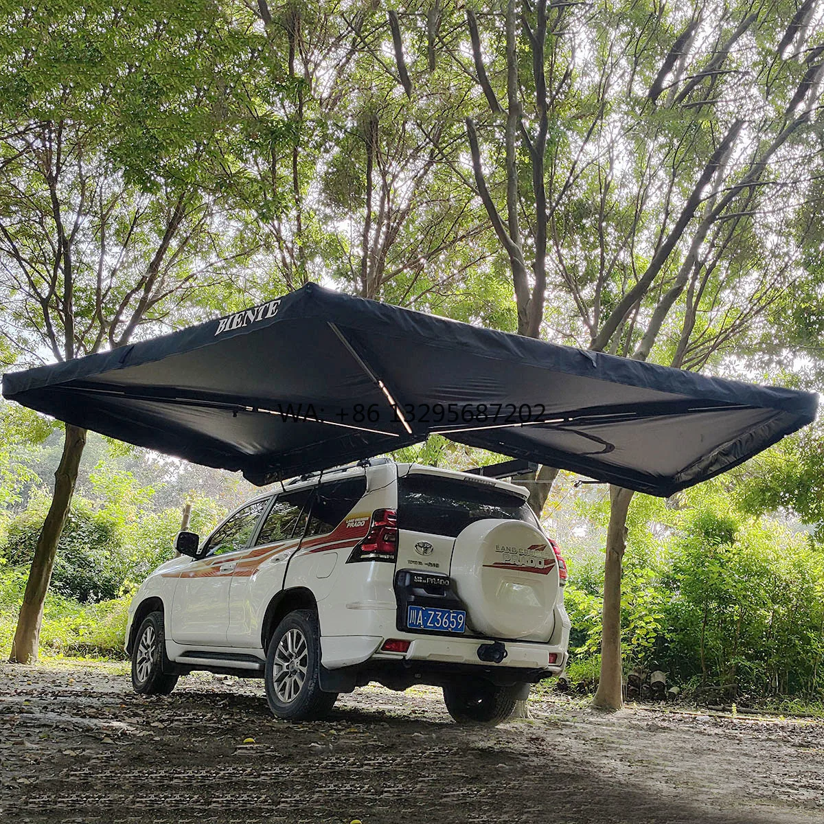 

Outdoor Camping 2M/2.5M Free Standing Roof Tent with 270 Awning Sun Protection for Cars