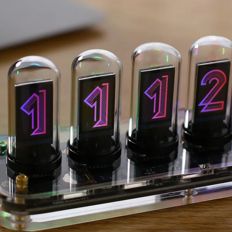 Desktop Nixie Tube Clocks Kit Led RGB Luxury Electronic Table Clock Digital Watch Lamp Desk Boyfriend Gift Destiny Stone Door