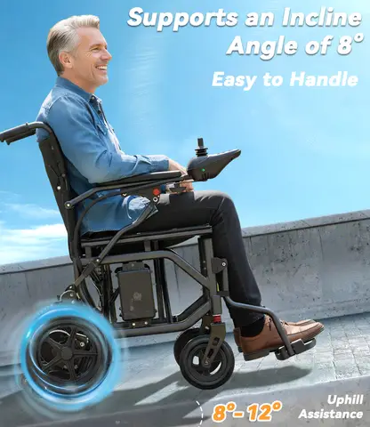 Electric Wheelchair for Seniors Lightweight and Foldable Home Care Mobility Scooter for the Disabled Senior Mobility Wheelchair