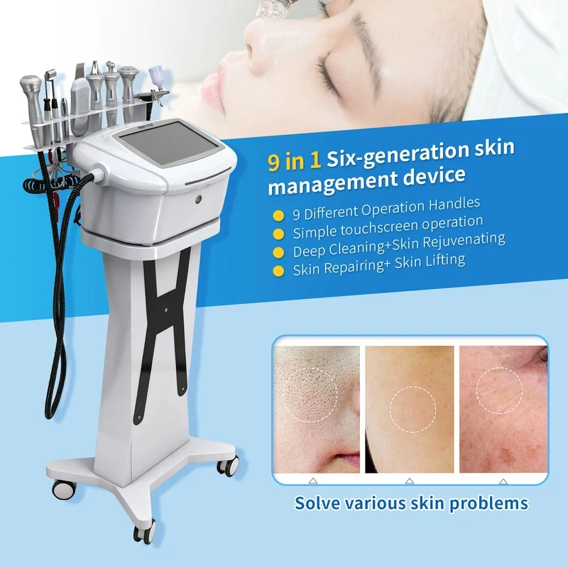 Korea HYCYNIS 9-in-1 Skin Management System Integrated HydroFacial Care Oxygen Jet Peel Multifunction Beauty Spa Equipment