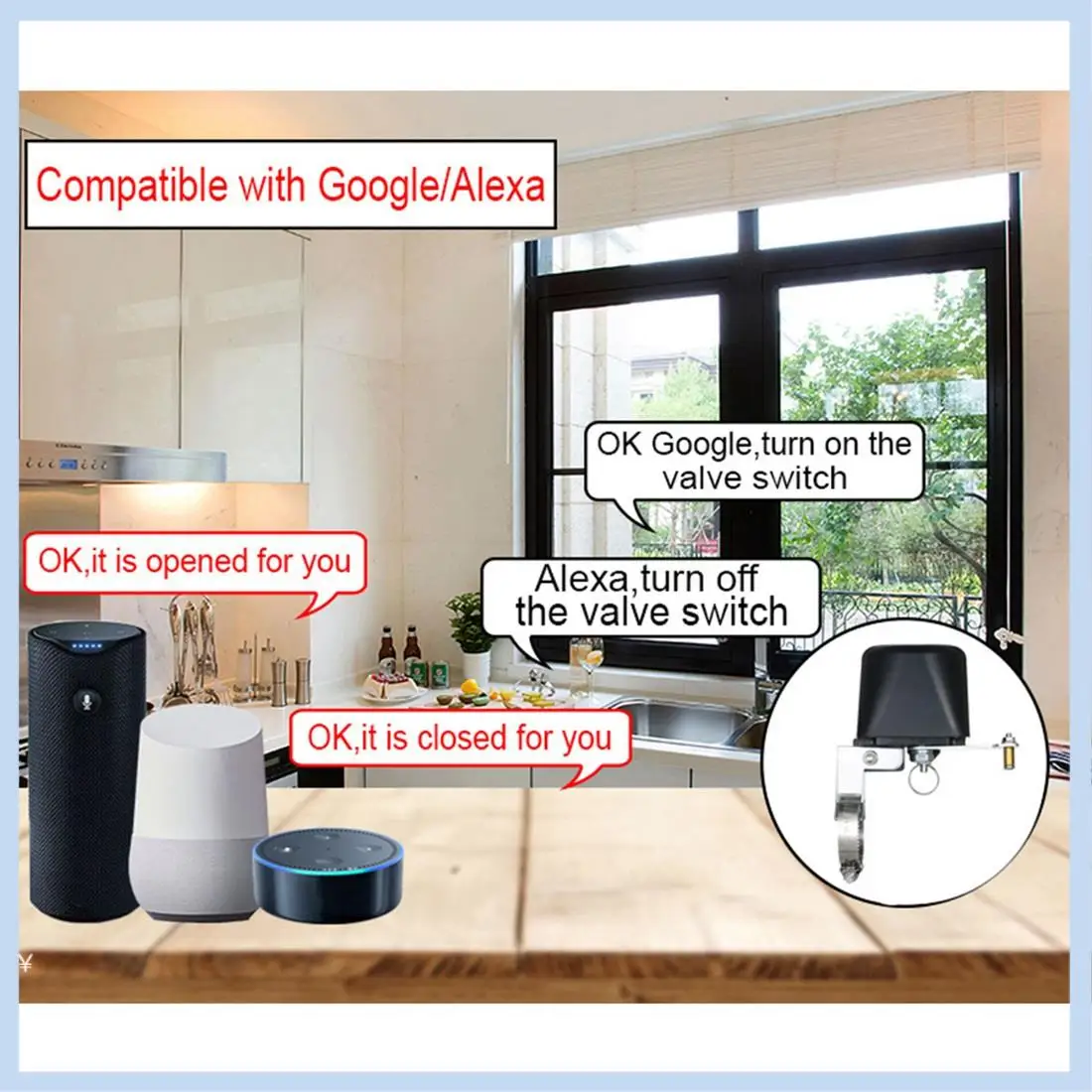 MLGB-Tuya Smart Wifi Water Valve Gas Valve Bluetooth Timer Garden Smart Faucet For Alexa Google Assistant Smartlife EU Plug