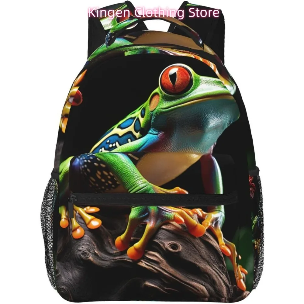 

laptop bag back to school Cartoon Cute Frog Lightweight Laptop Backpack Lightweight Multipurpose Travel Casual Daypack Unisex C