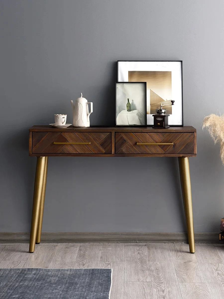 

Входной шкаф из массива дерева, современный свет, роскошный простой стол, украшение для стола, шкаф для прихожей, длинный узкий стол, скандинавские консольные столы