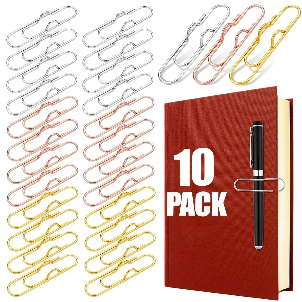 1/5/10PCS Multifunctional Metal Pen Clips Portable Paperclip Pen Holders for Notebook Journals Clipboard School Office Supplies