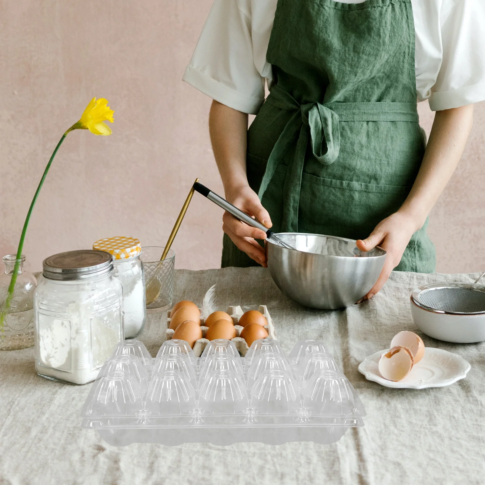 

10Pcs Transparent Egg Boxes Premium Plastic Storage Holders Portable for Camping Barbecue Home Transparent Egg Box