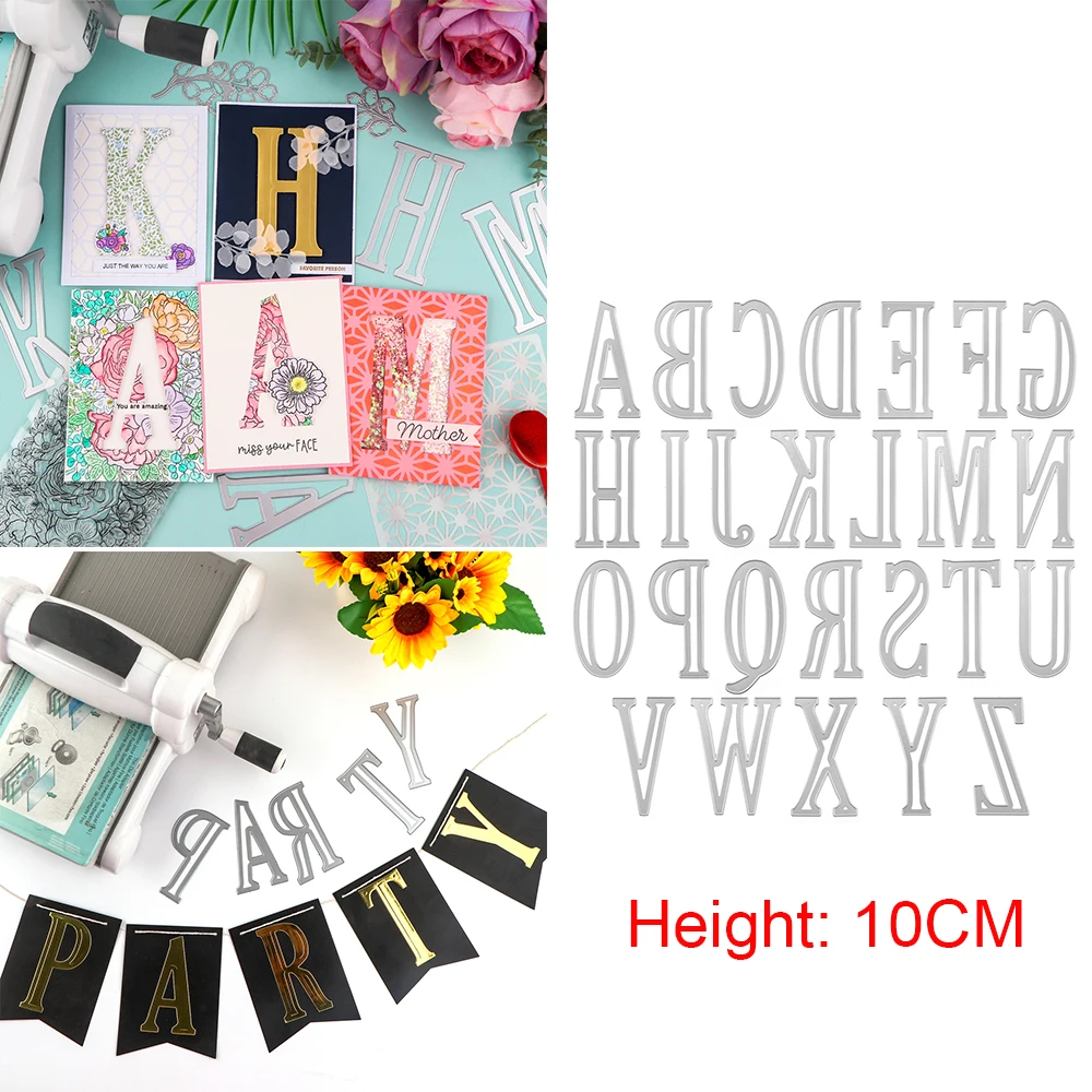 10cm Big Size Letters 26ABCs Alphabet Set Metal Cutting Dies For DIY Scrapbooking Decoration Card Craft Making Template 2024 New