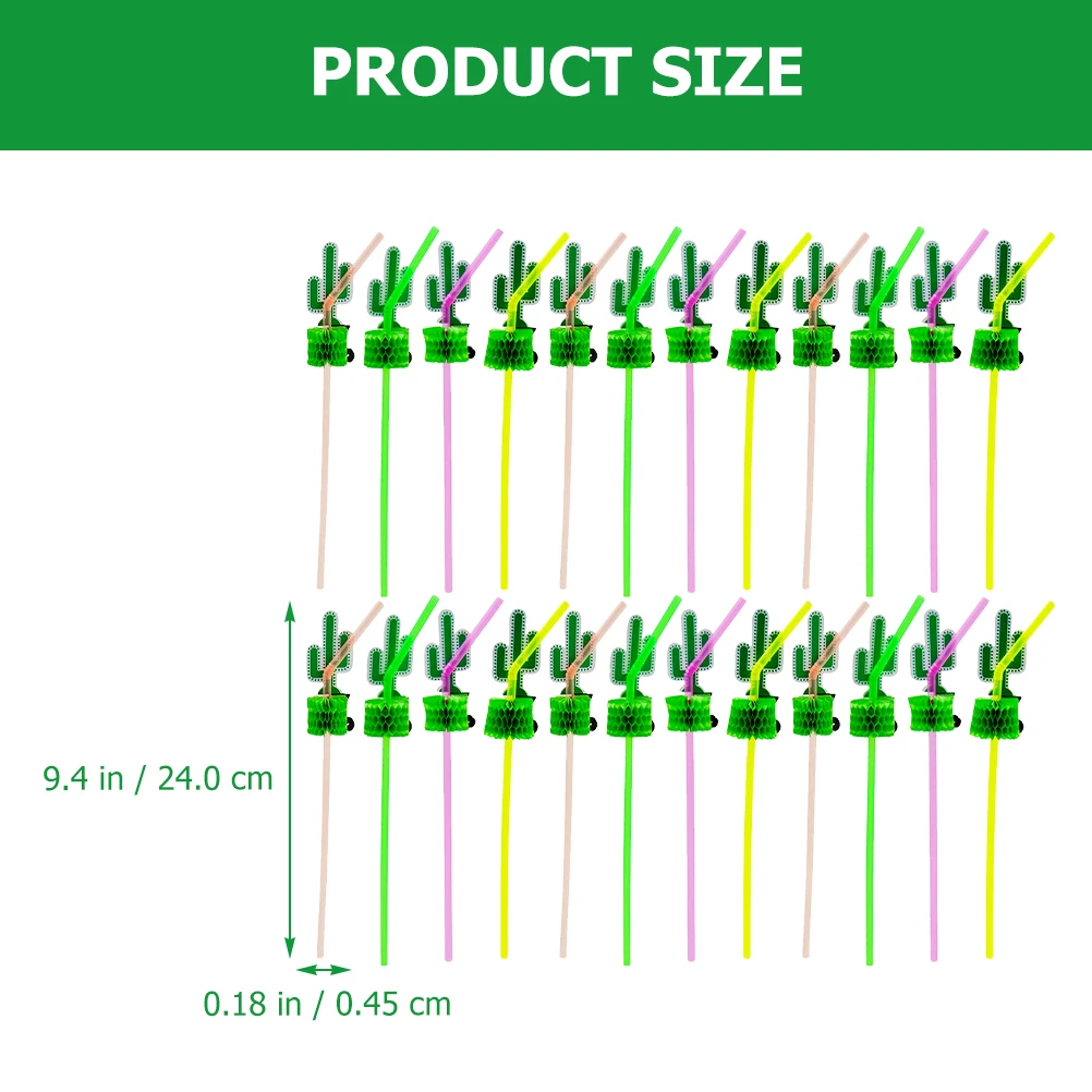 

30 Pcs Cactus Straws Drinking Accessories Fun Party Decorations Supply for Supplies