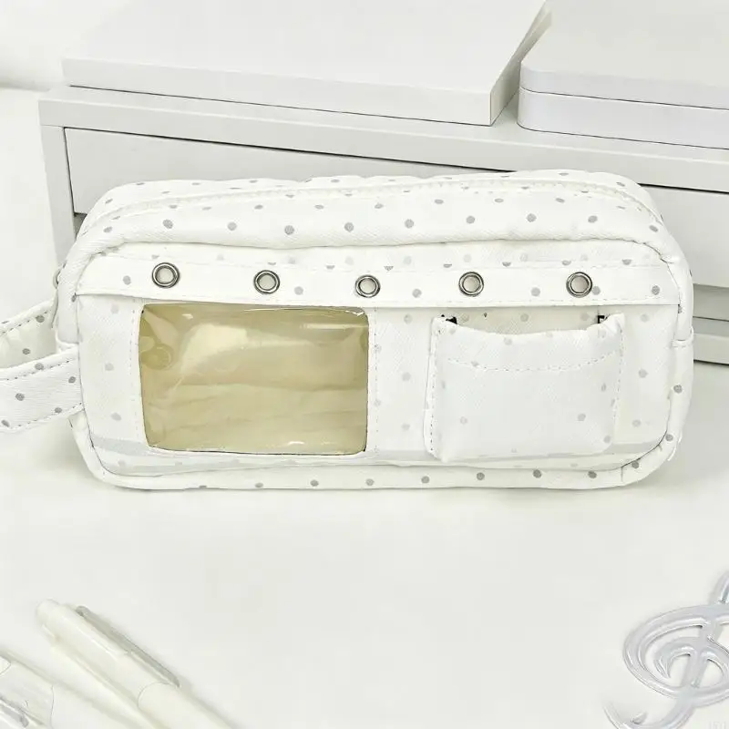  Coated Polyester Pencil Case with Soft Padded Inner Lining and Clear Window