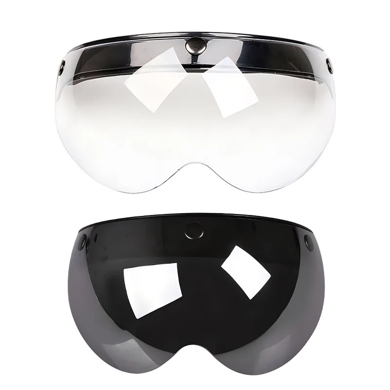 Electric Motorcycle Helmet Lens Retro Buckle Helmet Three Buckle Face Mirror Sunscreen, Windshield and Rain Blocking Lens