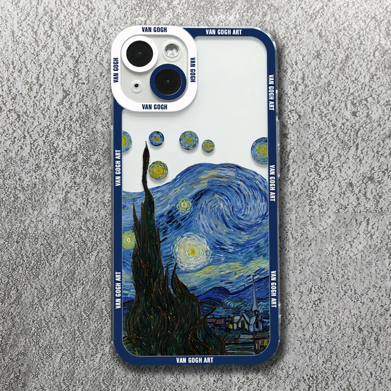 Van Gogh Oil Painting Phone Case For Xiaomi Redmi Note 13 12 Pro Plus 12S 11S 11 10S 10 Redmi 13C Clear Shockproof Bumper Cover