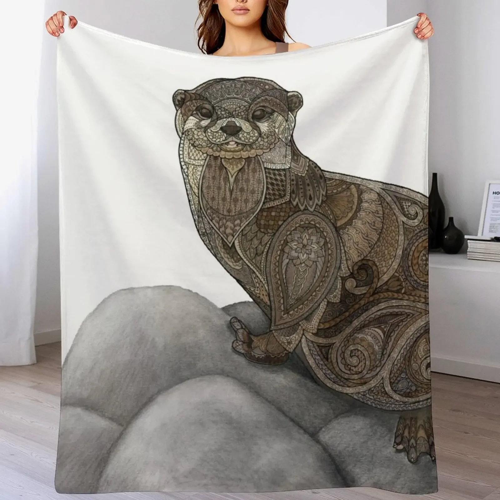 

Otter Tangle Throw Blanket Stuffeds Decorative Sofas Plaid on the sofa For Decorative Sofa Blankets