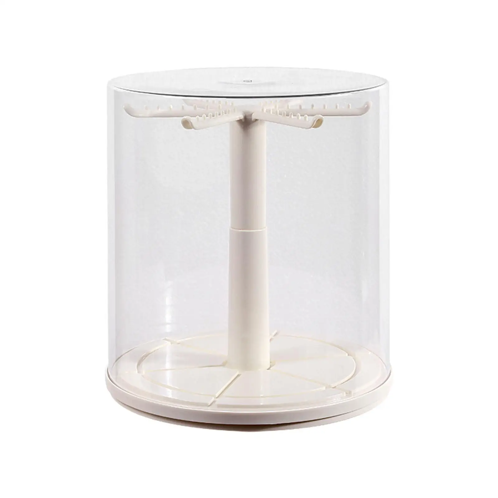 Rotating Display Case Compact Dustproof Storage Box for Plush Dolls Figures Large Jewelry Holder Home