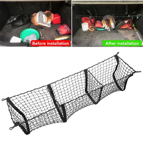 Imagen 2 del producto Red de carga para camioneta, organizador de almacenamiento de carga para maletero de cama, red de carga de malla, accesorios interiores para cama de camión, juego de almacenamiento trasero de coche