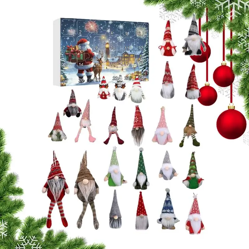 Halloween Countdown Calendar 2024 Gnome Advent Calendar Gnome Toy Doll Adorable Advent Calendar Contains 24 Plush Gnome Dolls