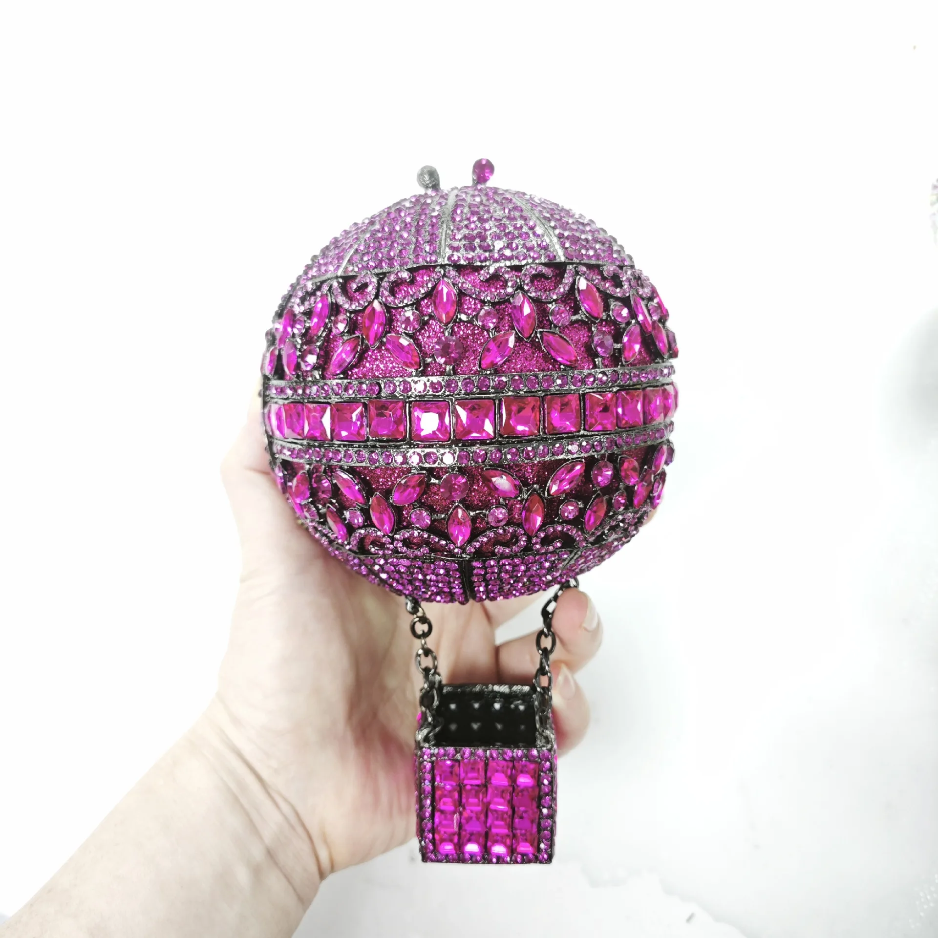 

Круглая сферическая сумка на цепочке, модная сумка-клатч с кристаллами, иностранная легкая роскошь