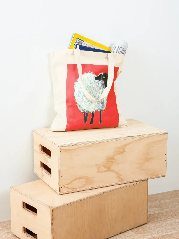 Suffolk sheep painting Tote Bag tote custom canvas Handbags men