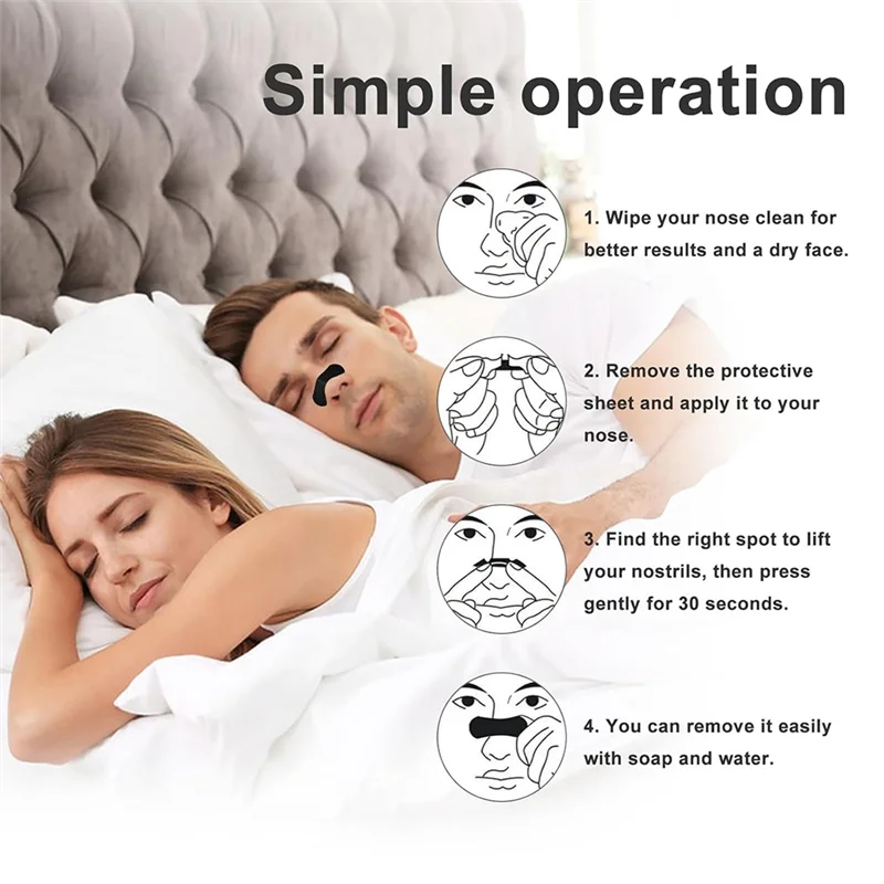 ABKO-鼻ストリップ いびき&睡眠用 いびき防止ノーズストリップ-オイル&汗防止 アスレチック 呼吸用 ユニバーサルフィット