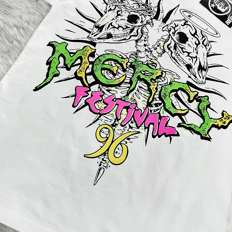 Hellstar Studios Mercy Festival 96 Short Sleeve T-Shirt Cotton Breathable Printed Casual round Neck Top for Youth view 4