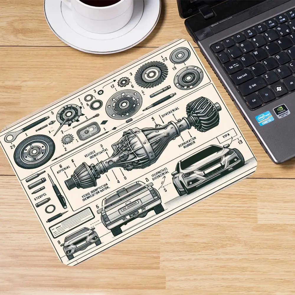 Multiple Racing Chassis Components Decomposition mousepad games bedroom learning game card pad large size office desktop
