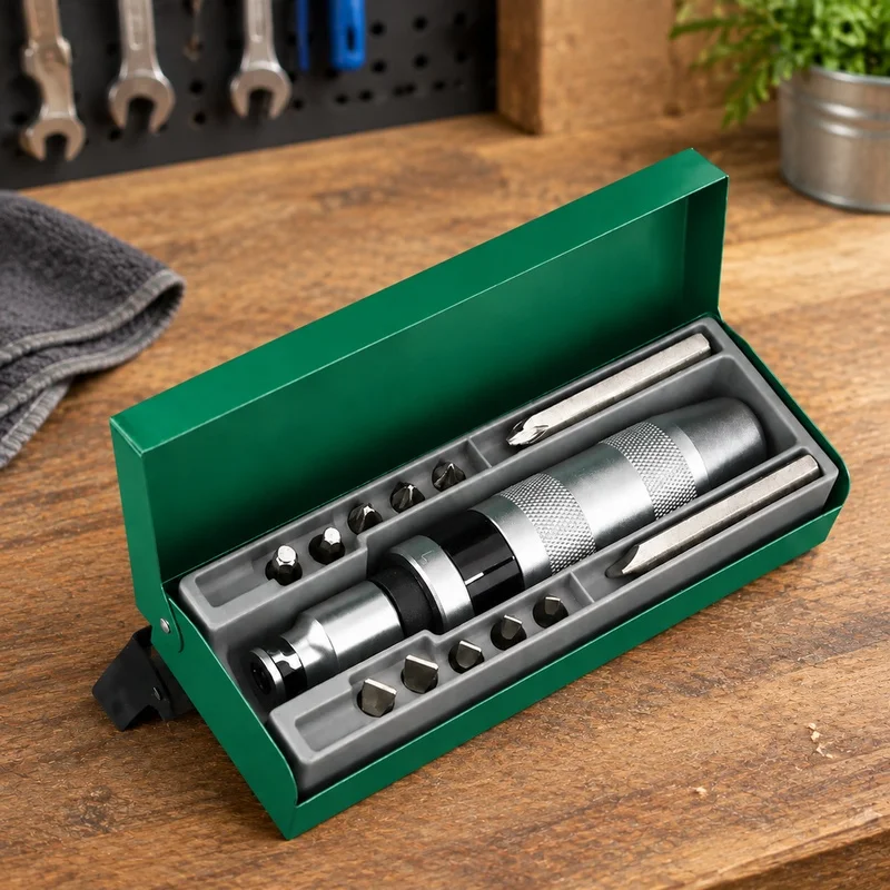 13-PC Impact Driver Set Including Extractors for Removing Corroded and Jammed Screws in Maintenance Tasks