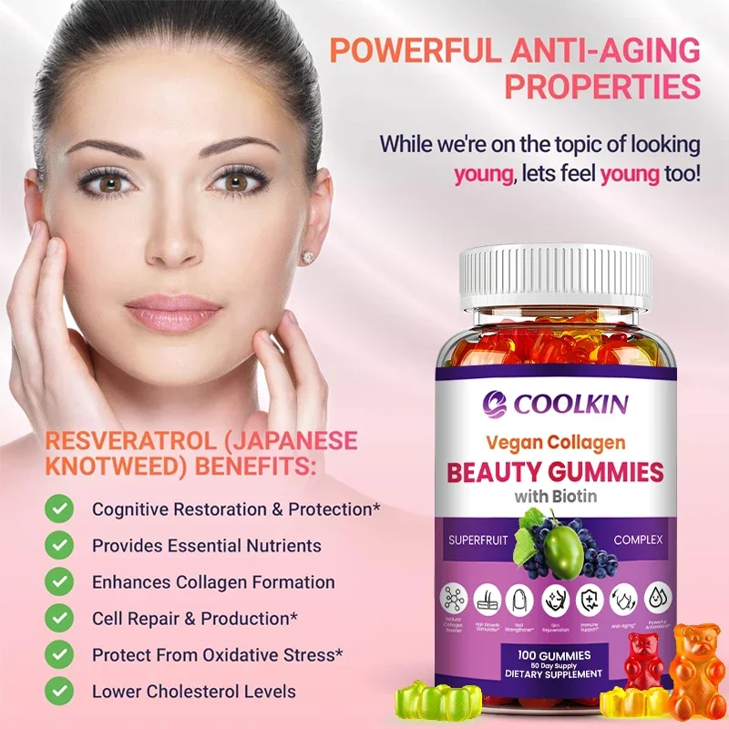 Collagen Gummies - with Biotin Vitamins for Healthy Hair, Skin and Nails