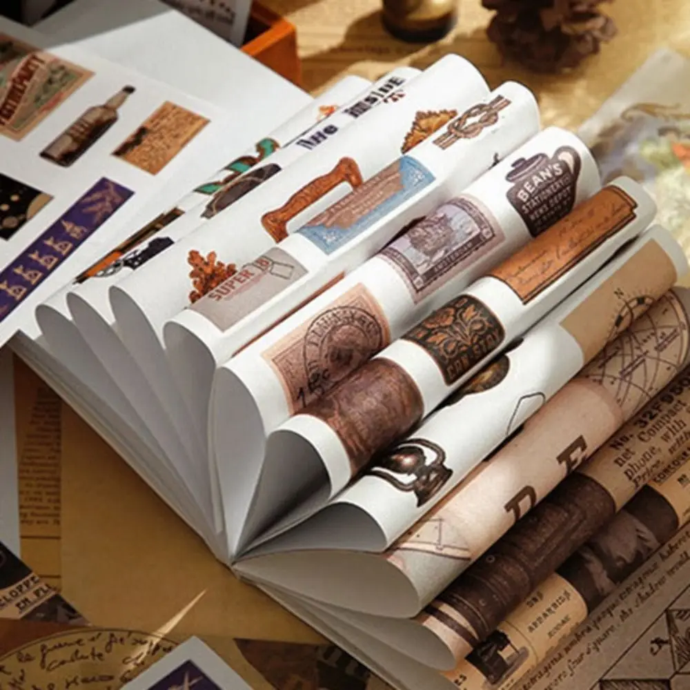 

Waterproof Vintage Stationery Stickers PET Decorative Adhesive Plant Series Stickers Creative Cartoon DIY Scrapbooking Material