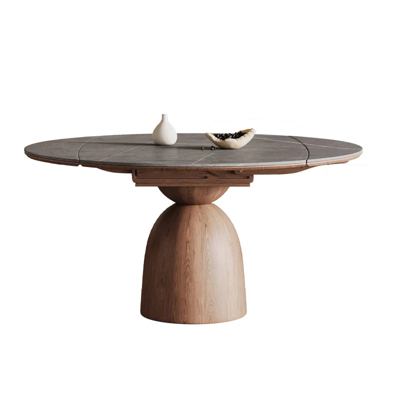

Wabi Sand solid wood rock slab dining table, dual-purpose, minimalist rock slab small apartment dining table and chair