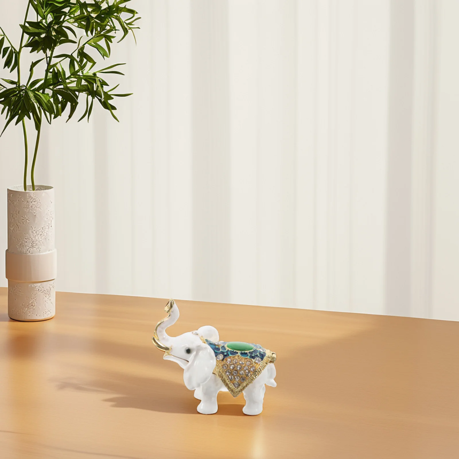 Elefant Schmuckschatulle Strass Dekor Make-up Schmuck Organizer Elefant Ring Aufbewahrung Halskette Halter Schmuckkästchen