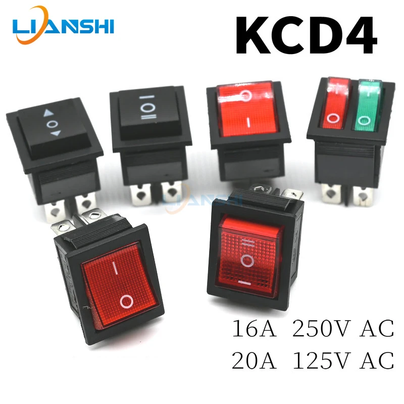KCD4 Large Panel Rocker Switch Square Illuminated Power Switch Boat Switch For Equipment
