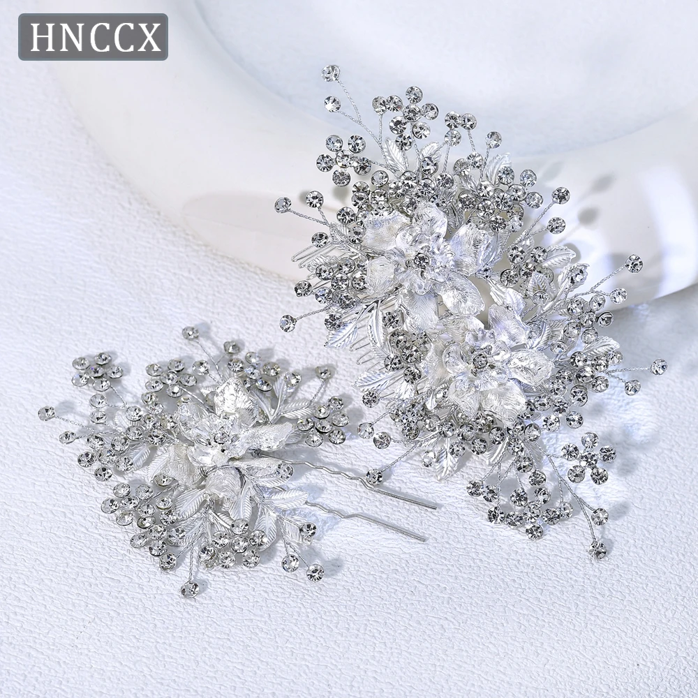 

YouLaPan Handmade Simulation Flower Hair Comb Elegant Bridal Wedding Rhinestone Hair Accessories Women Party Headpiece HP352