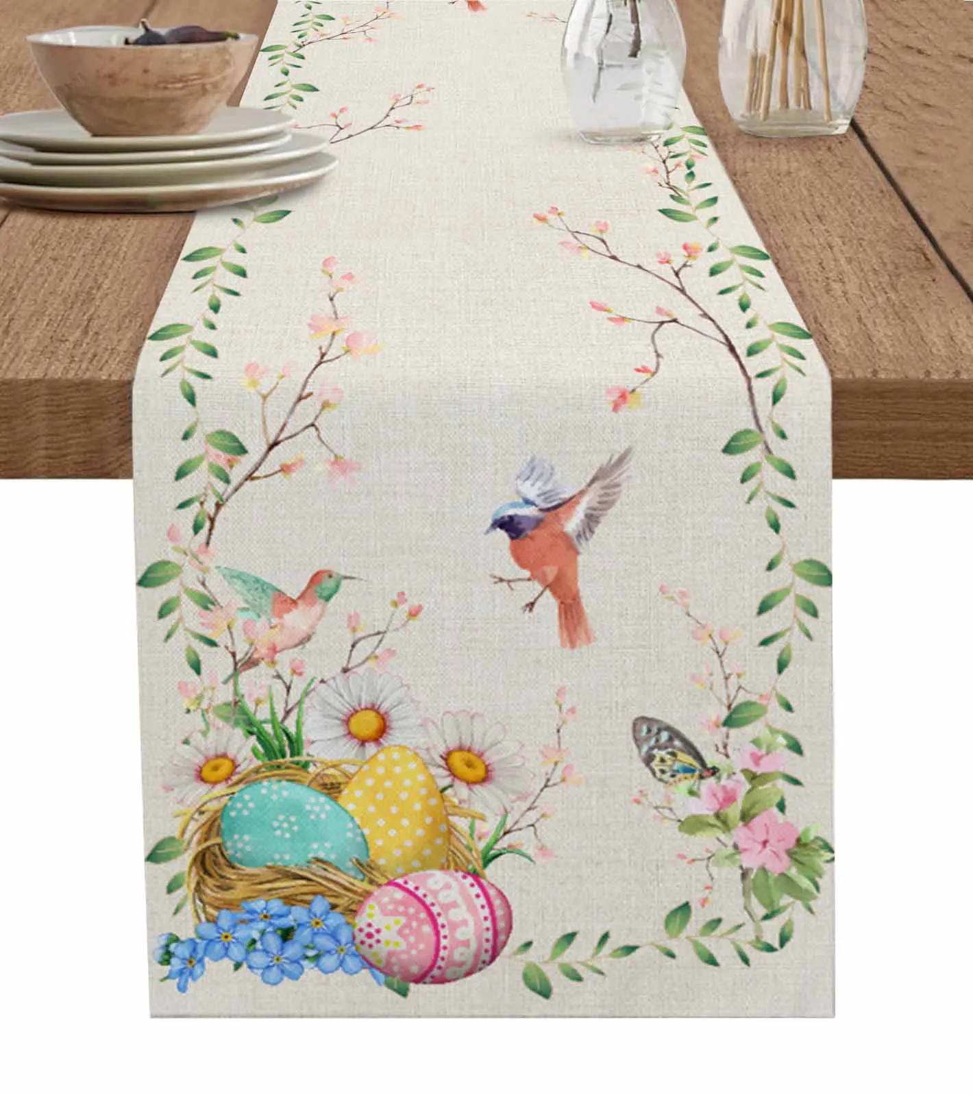 

Watercolor Bird Easter Egg Table Runner Decoration Home Decor Dinner Table Decoration Table Decor