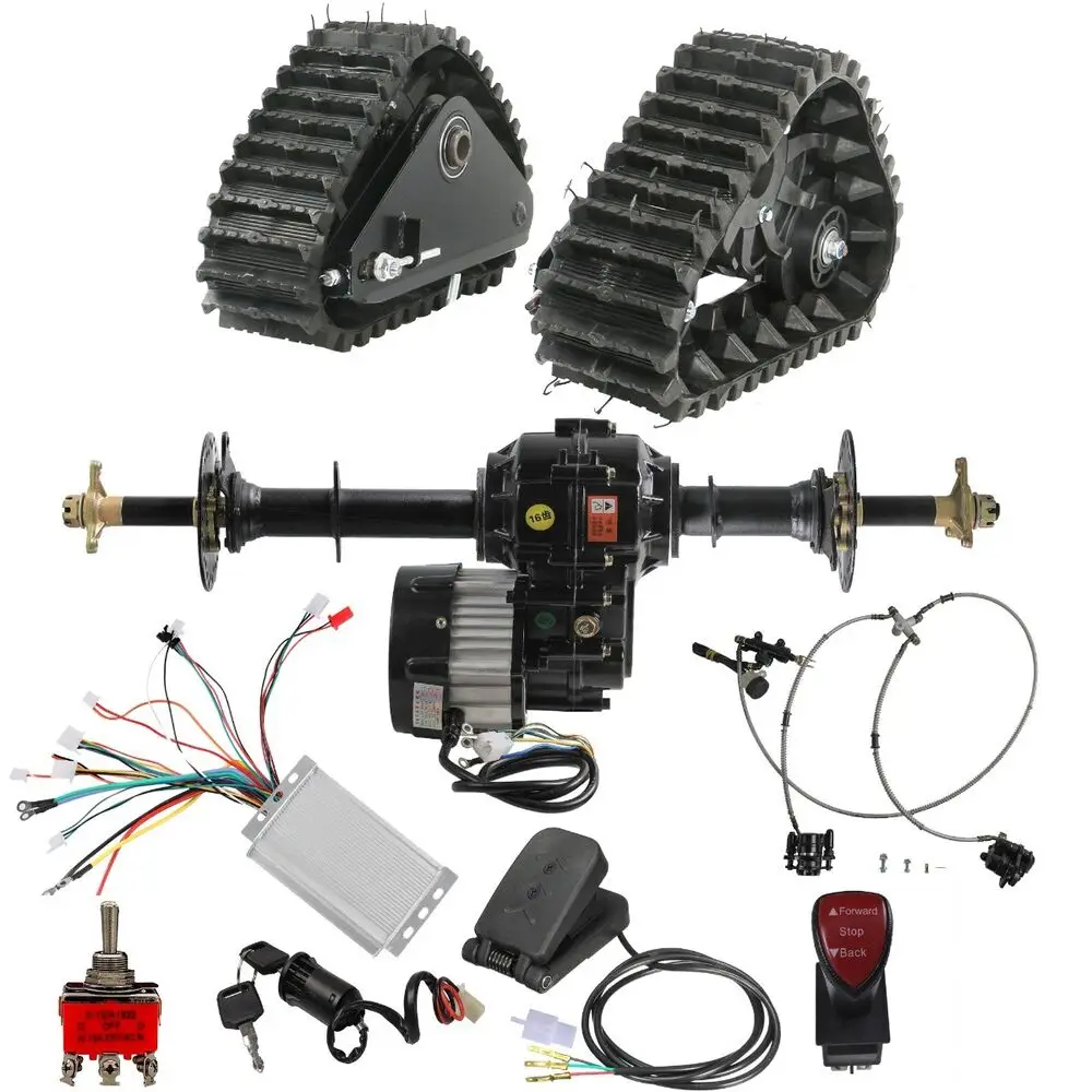 TDPRO 760/860/1020mm Go Kart Buggy ATV Rear Wheel Tracks Axle Kit Snow Sand 1000W Motor Differential
