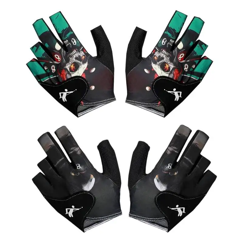 Billiards Gloves for Men Women Left/Right Hand Mitten Breathable Half Finger Gloves Comfortable Sport Mitten Hand Protector