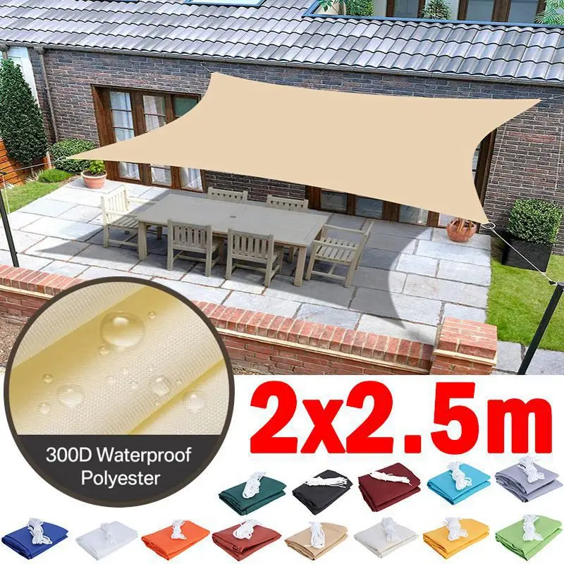 

2x2.5m Garden Sunshade Sails Outdoor Activities Awning Solar Sail Yard Swimming Pool Sun Canopy Patio Sunscreen Shading Sail