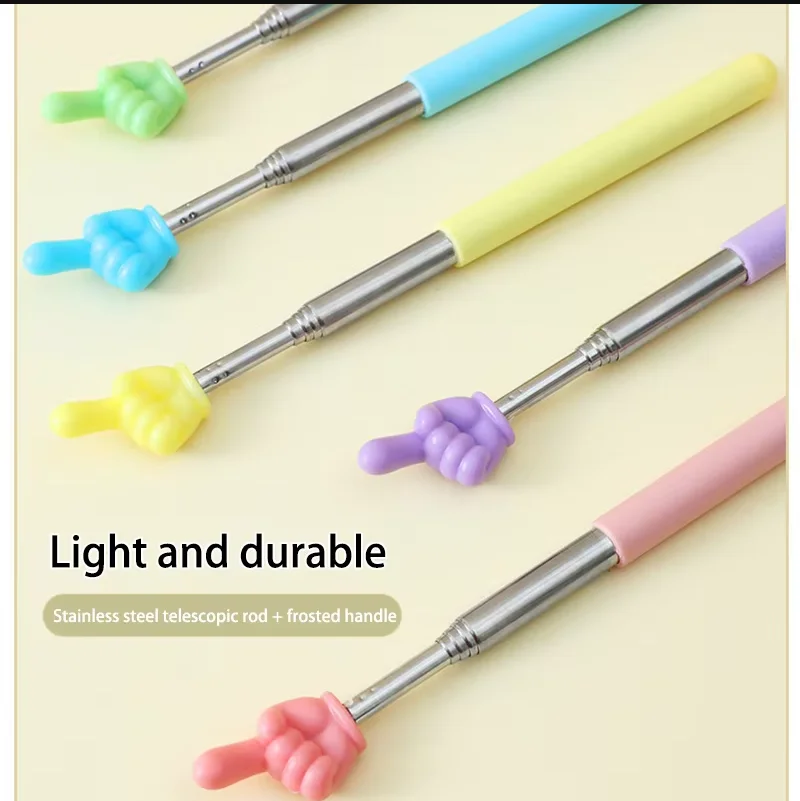 1PC Stainless Steel Pointer Finger Student Reading Sticks Whiteboard Teaching Pointer Sticks Handheld Presenter Teaching Tools