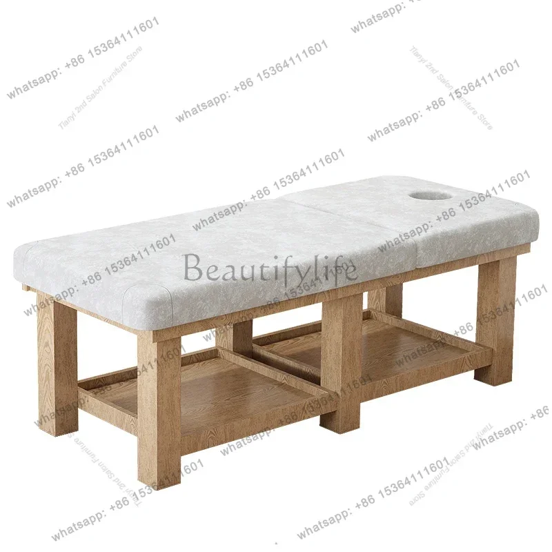 Factory Direct Sales Nordic Solid Wood Massage Tables Multifunctional Designer Beauty Salon Massage Tables Adjustable Furniture