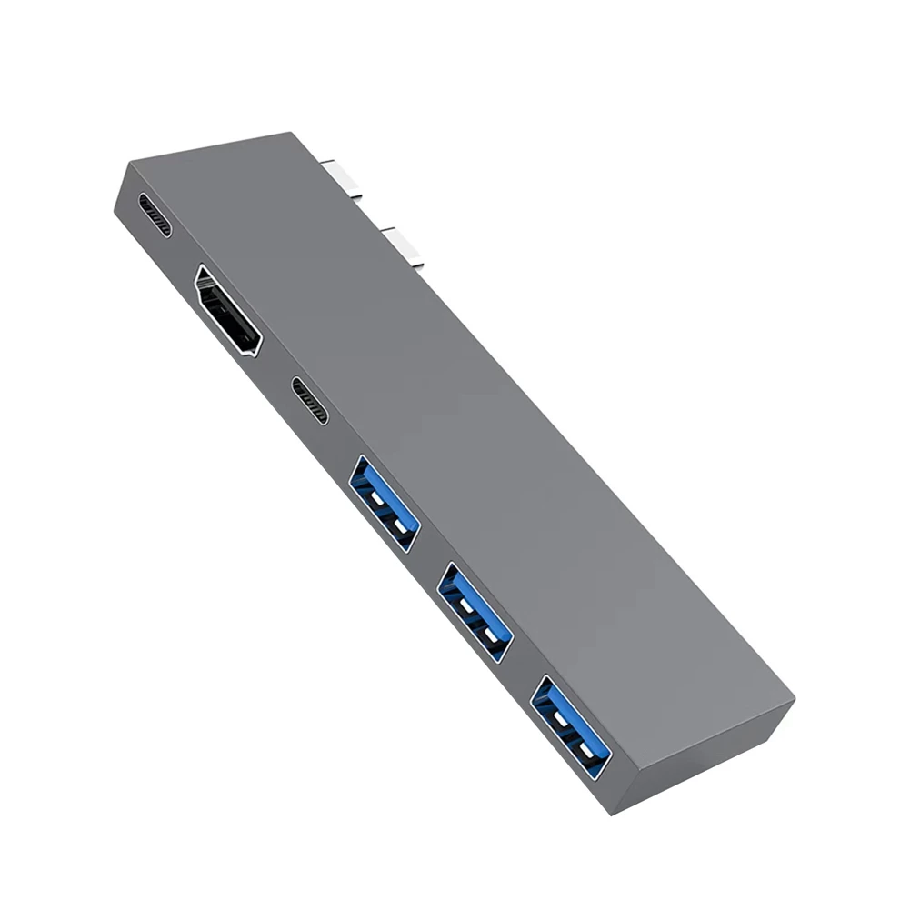 USB C Docking Station,6-In-1 Type C Hub,with HDMI-Compatible,PD100W,USB C,3 USB Multi-Port Adapter for Laptops, Tablets