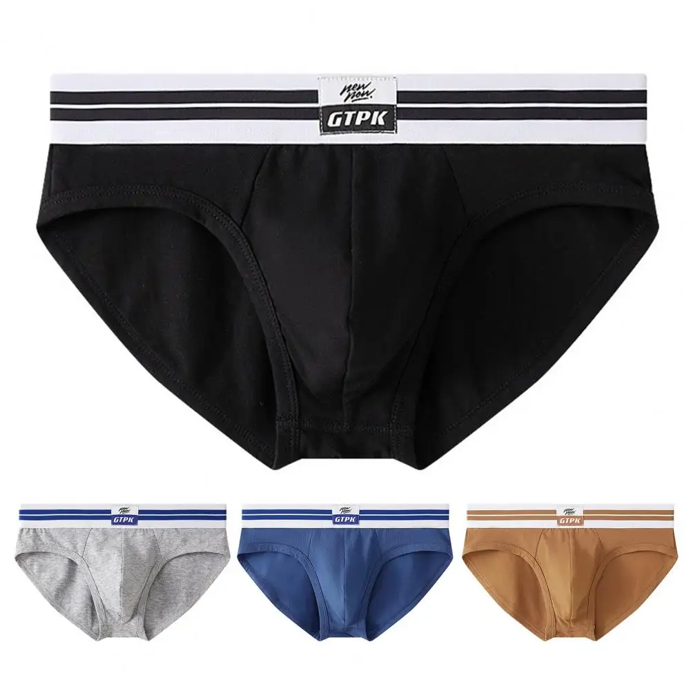 Color Matching Comfortable Men's With Elastic Waistband Breathable Design 3d Pouch For Wear Slim Fit Underwear For Men Men