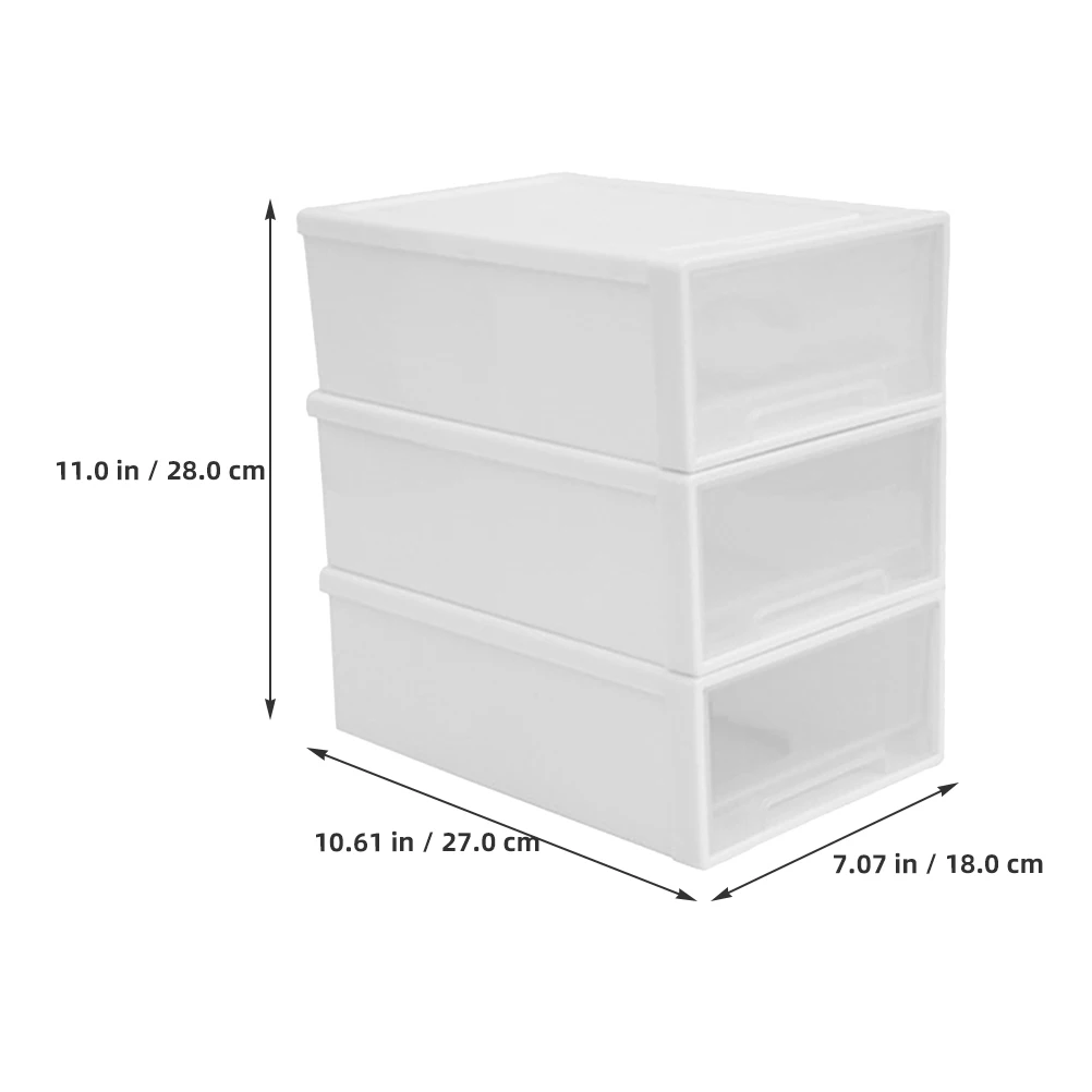

1 set 1 Set Transparent 3-Layer Stackable Drawer Organizer Desktop Storage Box For Makeup Cosmetics Sundries Pp Material Desktop