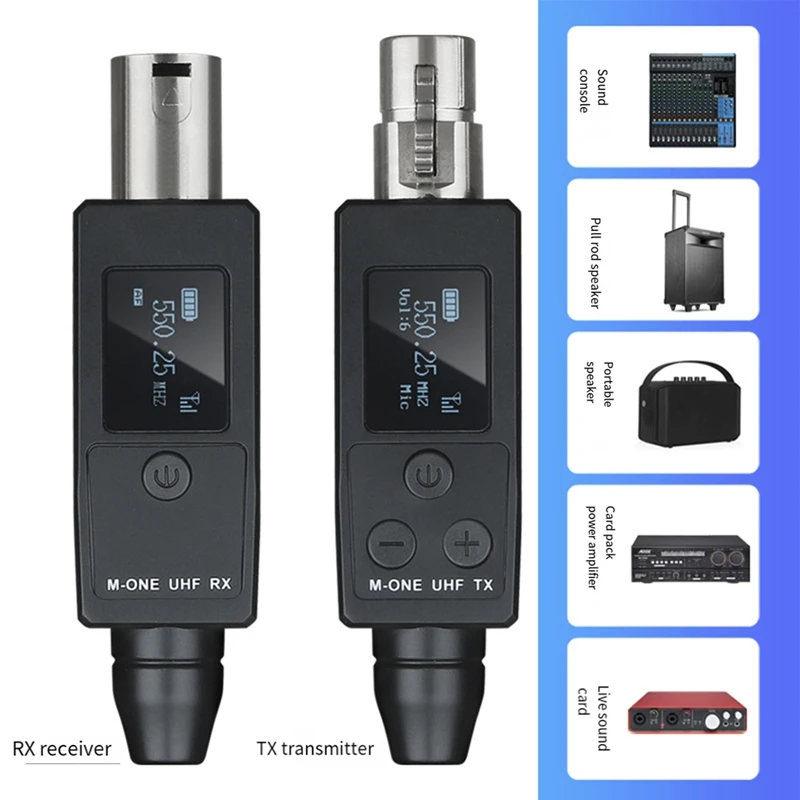 UHF Wireless Microphone Converter Transmitter Receiver For Dynamic Microphone Guitar Receiver Wireless Adapter Durable