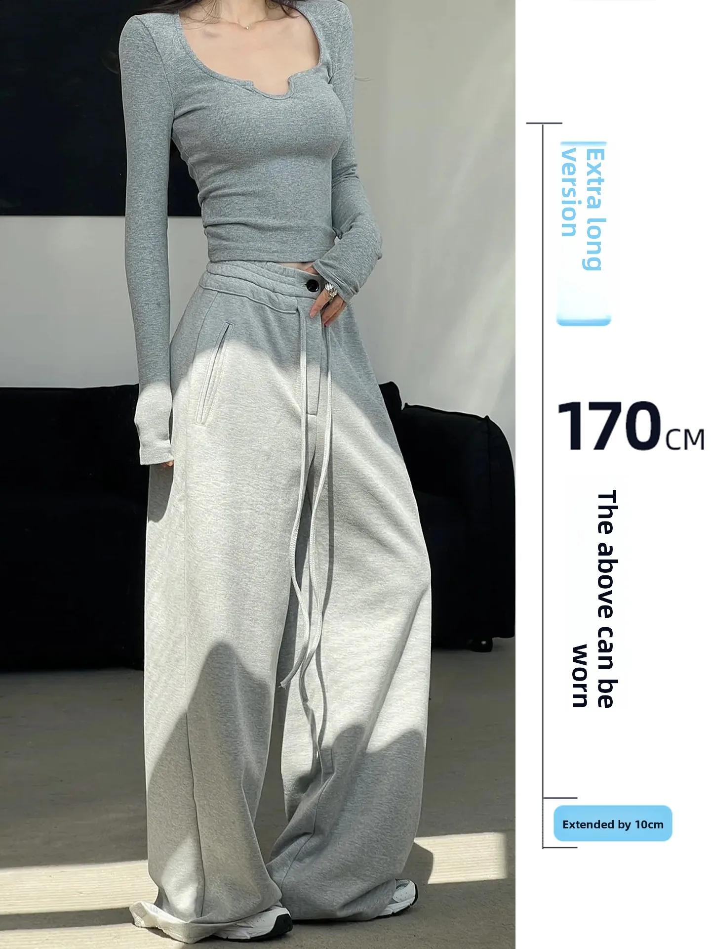 

Женские повседневные широкие брюки-джоггеры с высокой талией и завязками, прямого кроя, больших размеров, осенне-зимние