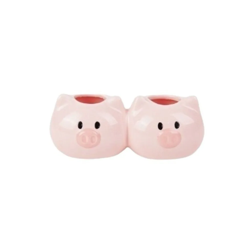Ceramic Electric Toothbrush Holder Piggy Design Cartoon Toothpaste Toothbrush Base Space Saving Decorative Toothpaste Stand