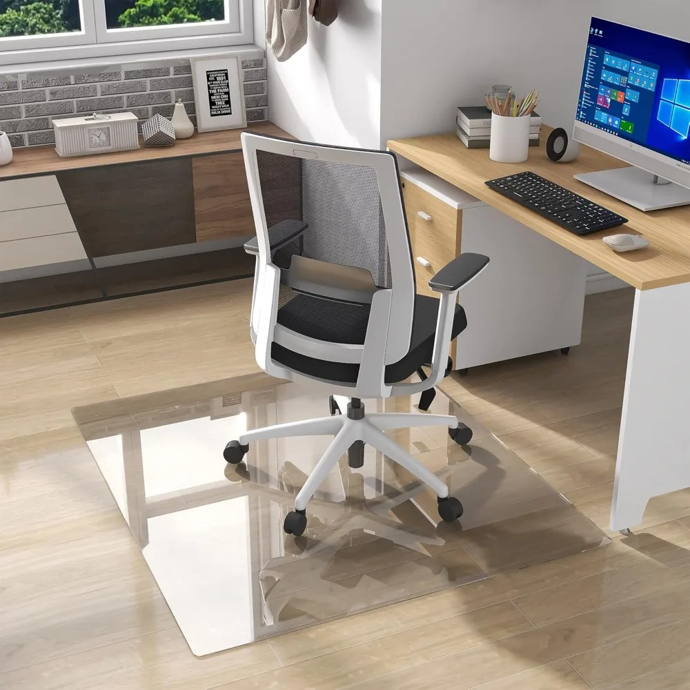 

Natsukage Glass Chair Mat 46" x 53" 1/4" Thick Tempered Glass Office Chair Mats Desk Chair Mat for Carpet or Hardwood Floor